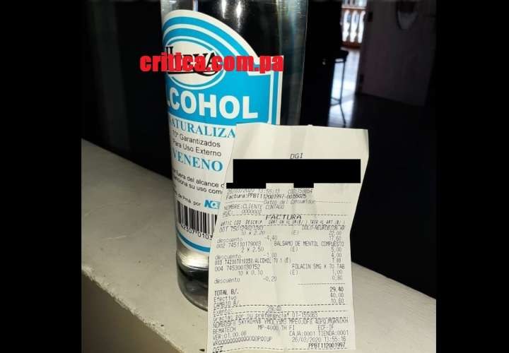 Venden a $7.00 botella de alcohol en farmacia de Panamá Norte en cuarentena
